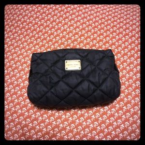 Michael Kors Quilted Black Makeup Cosmetic Bag EUC