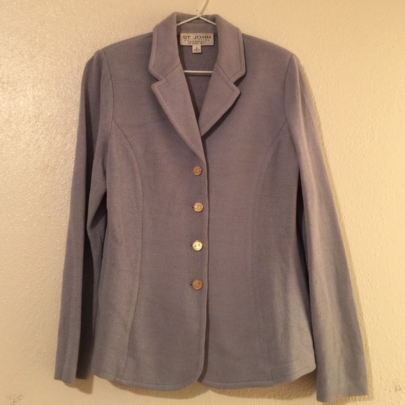 St. John Collection Light Blue Sweater Jacket - Picture 1 of 4