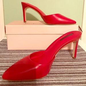 Red Leather BCBG Generation Mules