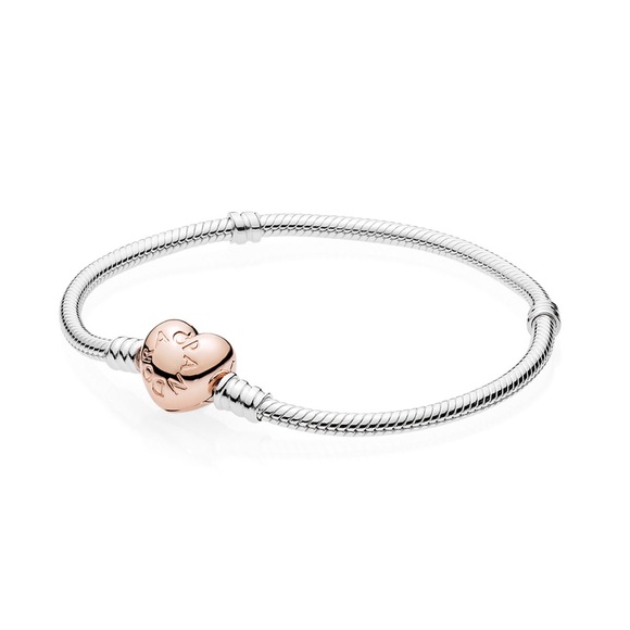 💖 PANDORA ROSE GOLD HEART CLASP BRACELET