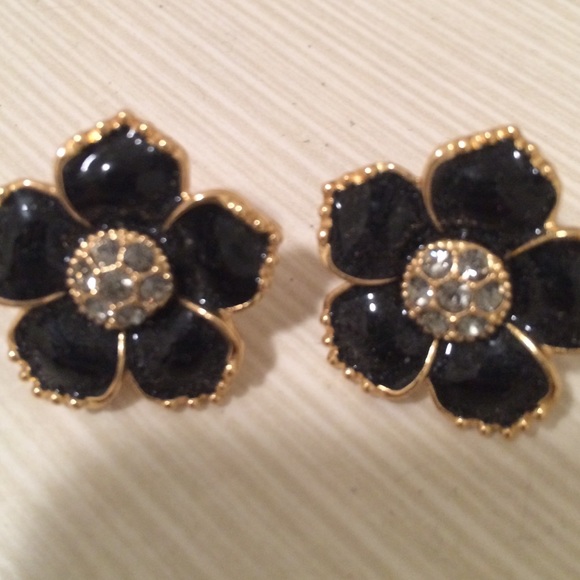 Kate spade black gold floral ear rings - Picture 2 of 3