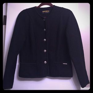 Geiger black wool cardigan size small