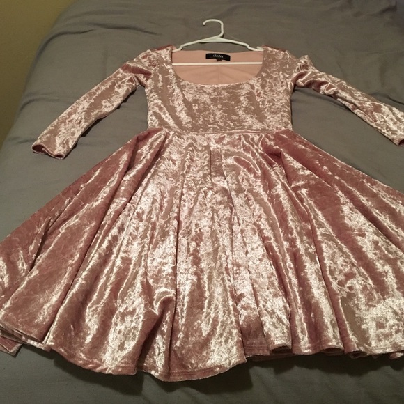 Pink velvet dress