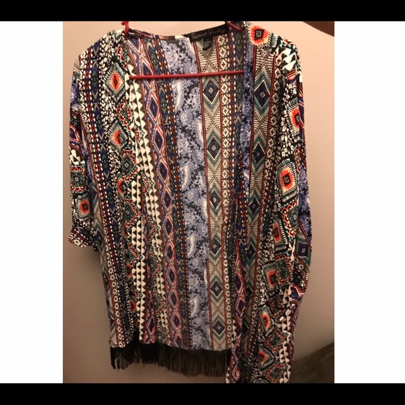 Multi-colored cardigan.