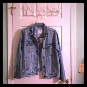 A&F Oversized Distressed Jean Jacket