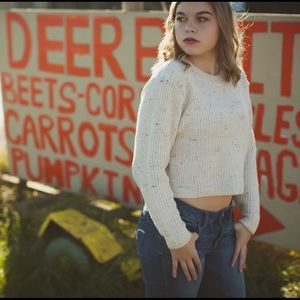 Ivory Sweater Vintage Slightly Cropped