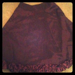Burgundy ruffled trim skirt