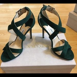 Jimmy Choo Size 6 Strappy Heels. Green