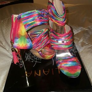 Stiletto multicolored sandals