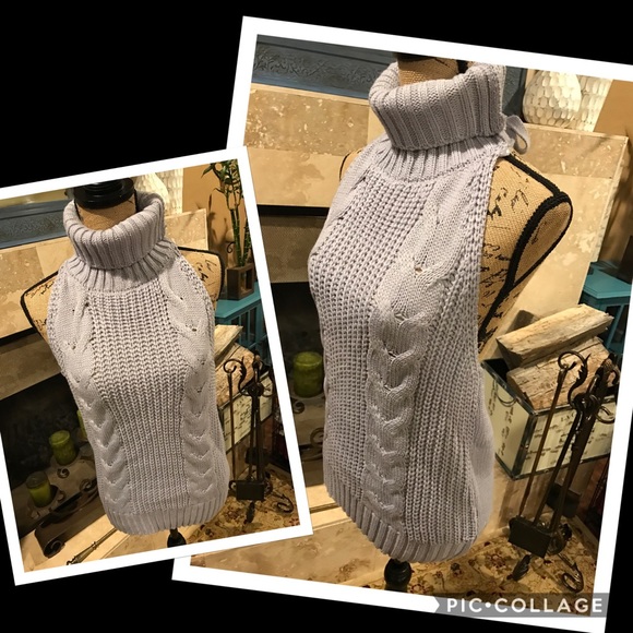 vintage ribbed Lavender halter turtleneck sweater - Picture 6 of 7