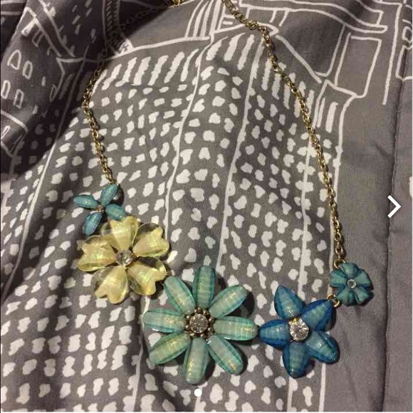 Blue floral statement necklace