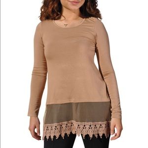 🔴Long sleeve tan top