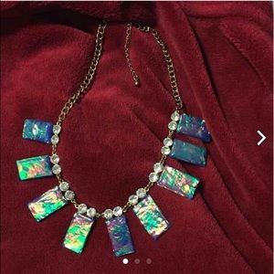 Blue opal statement necklace
