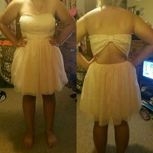 Debs peach colored dress