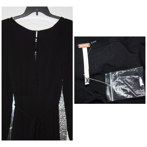 FREE PEOPLE SAY YOU LOVE ME MIDI DRESS BLACK 2 - Picture 4 of 4