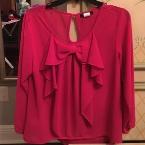 Pink bow blouse