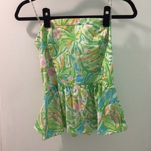 Lilly Pulitzer Peplum Strapless Top