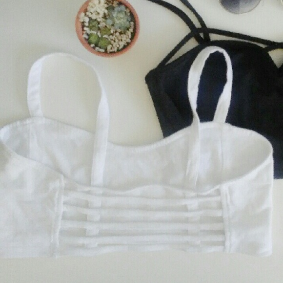 white caged bralette