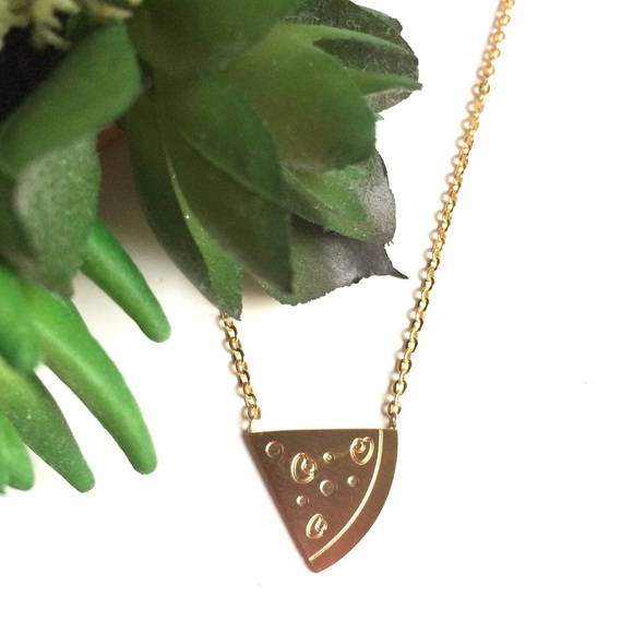 Gold Plated Pizza Charm Pendant Necklace 🍕