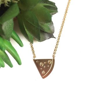 Gold Plated Pizza Charm Pendant Necklace π
