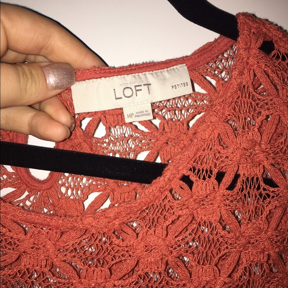 Loft burnt orange boho shirt - Picture 2 of 2