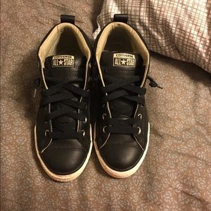 Black leather converse