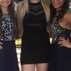 Black tight dress w/ mesh, size M, Worn once