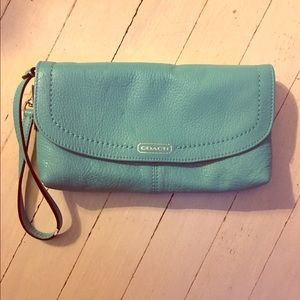 Real Teal Coach Wristlet