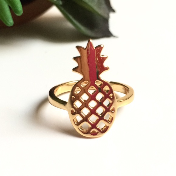 Gold Plated Adjustable Pineapple Ring 