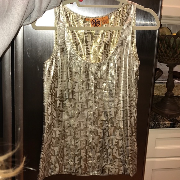 Tory burch shiny formal top