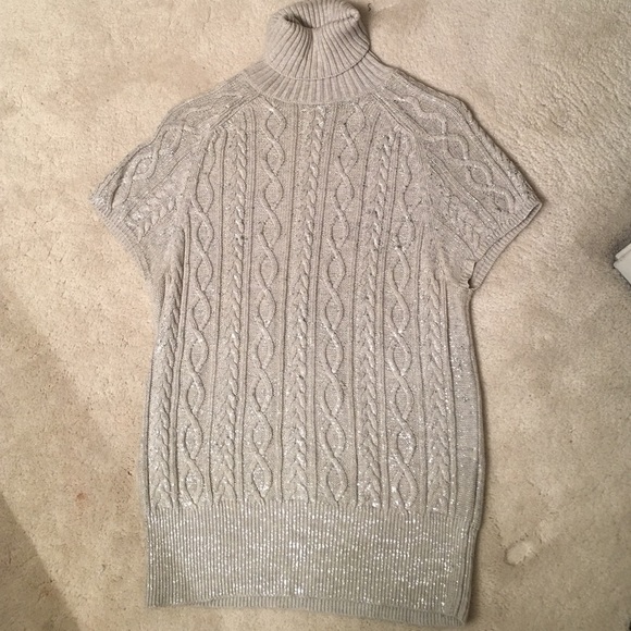 Metallic cable knit sweater