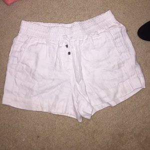 White Linen J. Crew shorts