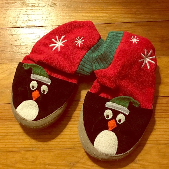Hanna Anderson Penguin Christmas Slippers size 13