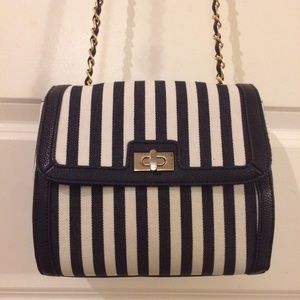 FOREVER 21 blue/white strips purse