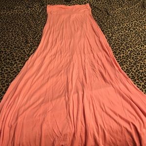 Peach maxi skirt