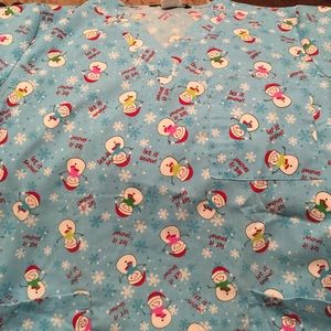 Snowman scrub shirt- XS