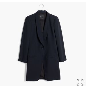 Trevi draped black blazer