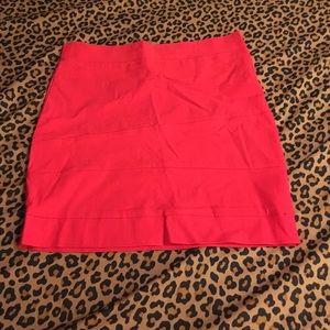 Red mini skirt