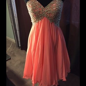 Coral cocktail dress