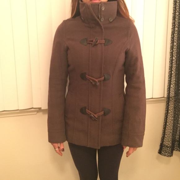 Olive green wool peacoat - Picture 3 of 3