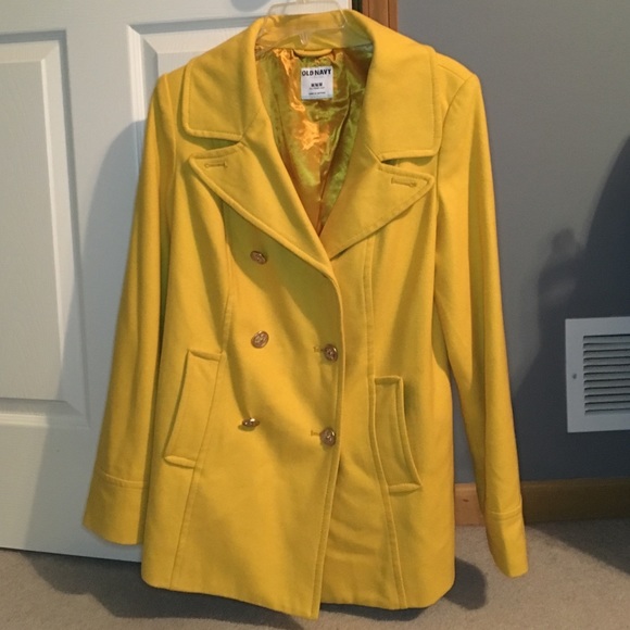 Old Navy Jackets & Blazers - Old Navy mustard medium length pea coat