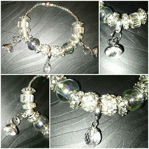 Crystal Murano bead charm bracelet