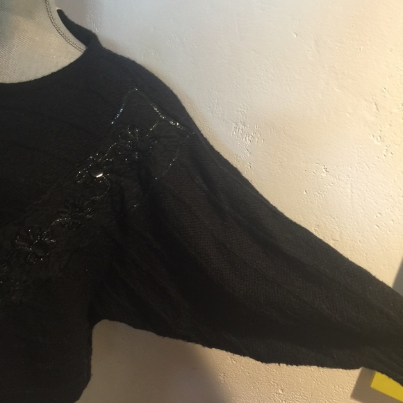 Sparkly Vintage 80s Adolfo Dolman Sleeve Sweater - Picture 2 of 4