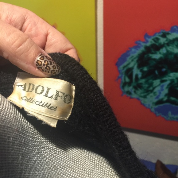 Sparkly Vintage 80s Adolfo Dolman Sleeve Sweater - Picture 3 of 4