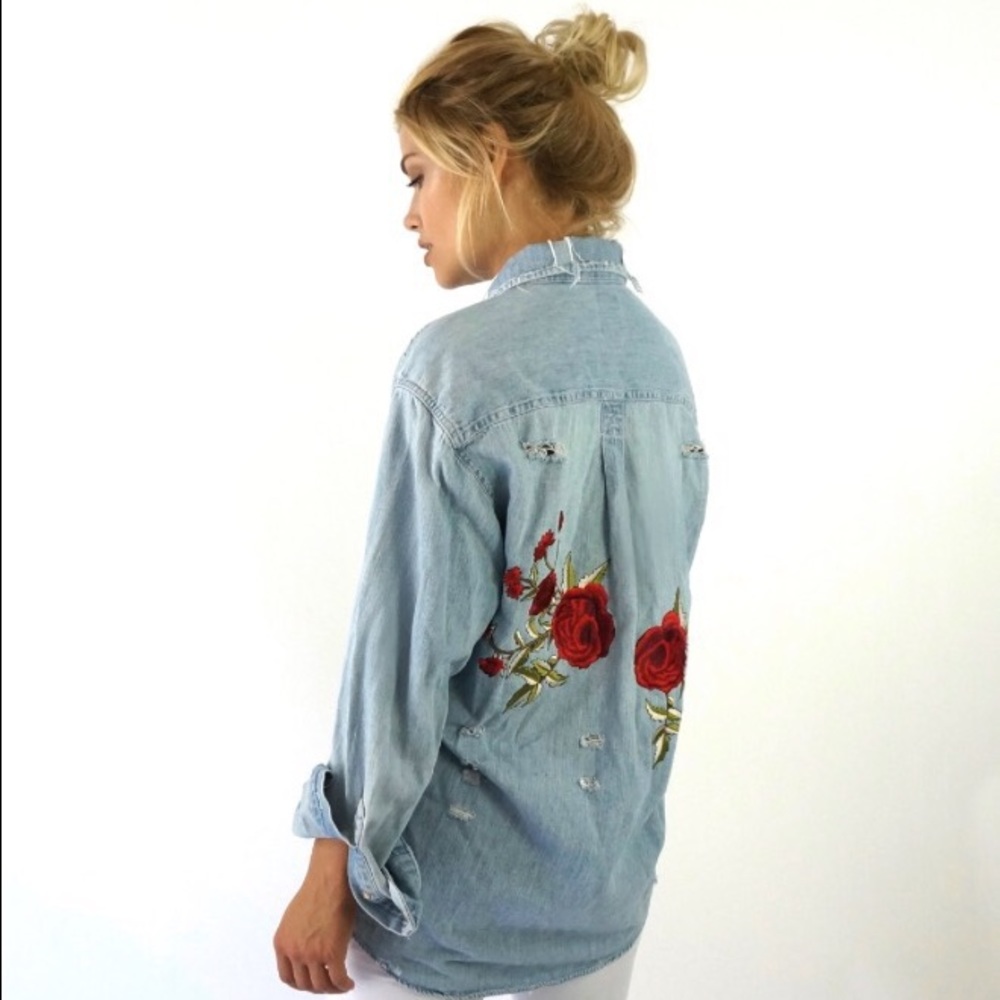 Levi's Rose Long Sleeve Denim Top