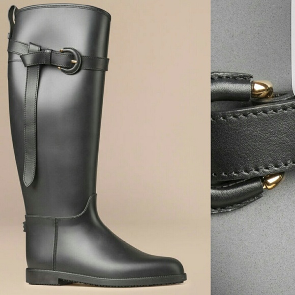Burberry Shoes - Burberry Belted Equestrian Rainboots