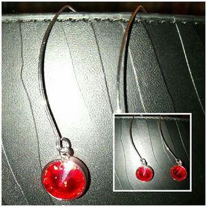 Ruby Swarovski earrings