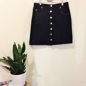 ASOS Dark Denim Button Front Skirt
