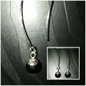 Black Swarovski crystal earrings
