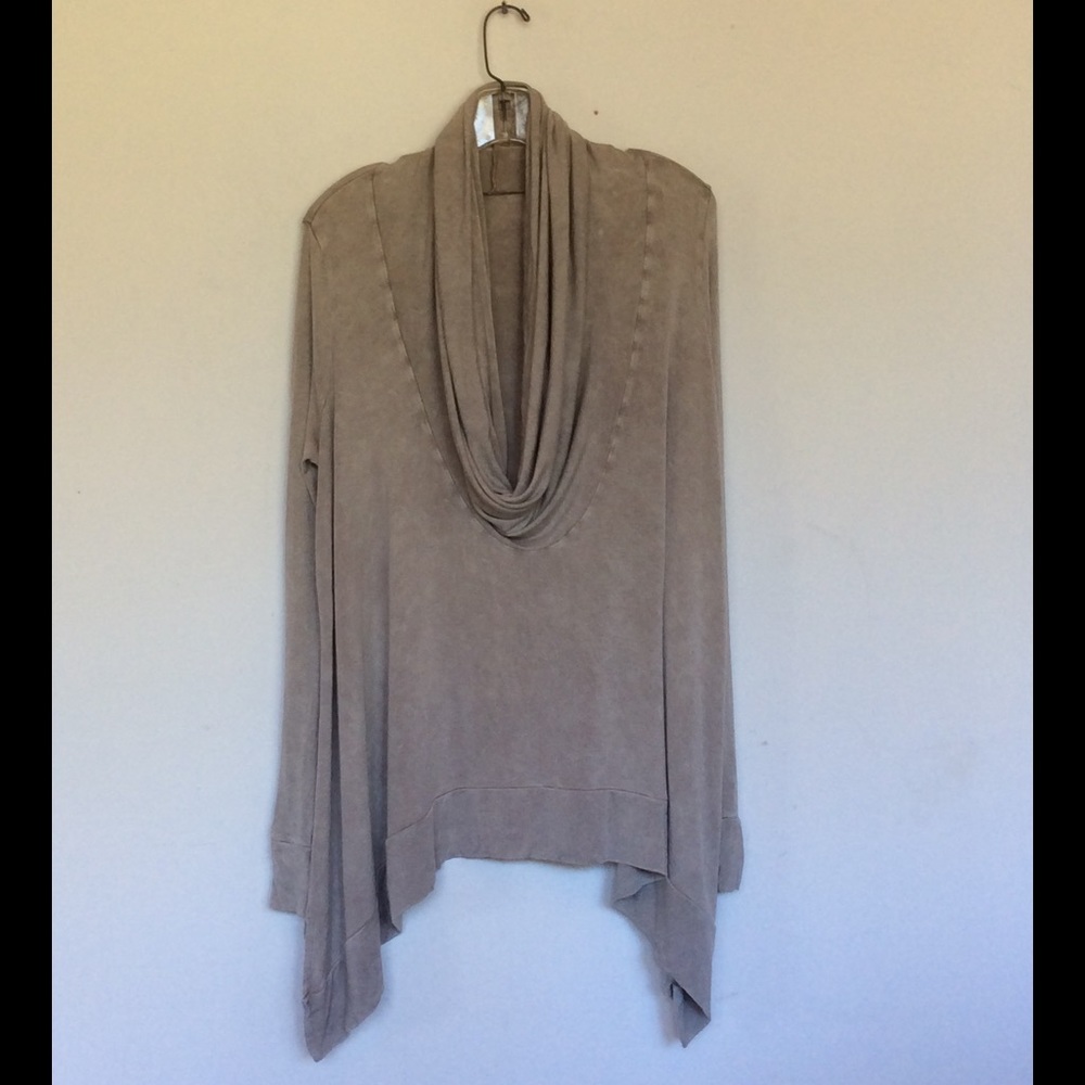 Hi Lo Cowl Neck Hoodie Top - Picture 4 of 5